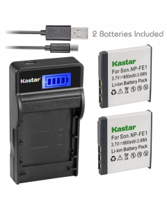 Kastar Battery (X2) & Slim LCD Charger Replacement for Sony NP-FE1 DSC-T7 DSC-T7/B DSC-T7/S DSC-P2 DSC-P3 DSC-P5 DSC-P9 DSC-P7 Digital Camera