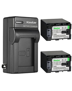 Kastar 2-Pack Battery and AC Wall Charger Replacement for JVC GZ-MG750 GZ-MG750AU GZ-MG750AUC GZ-MG750BEK GZ-MG750BEU GZ-MG750BU GZ-MG750BUC GZ-MG750BUS GZ-MG750RU GZ-MG750RUC GZ-MG750U GZ-MG760