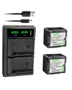 Kastar 2-Pack CGA-DU14 Battery and LTD2 USB Charger Compatible with Panasonic NV-GS26 NV-GS27 NV-GS28 NV-GS30 NV-GS33 NV-GS35 NV-GS37 NV-GS38 Camera, CGA-DU06 CGA-DU07 CGA-DU14 CGA-DU12 Battery