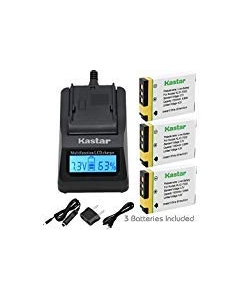 Kastar Ultra Fast Charger(3X faster) Kit and Battery (3-Pack) for Kodak KLIC-7003, K7003, and GE GB-40 work for Kodak EasyShare M380, EasyShare M381, EasyShare M420, EasyShare V803, EasyShare V1003, EasyShare Z950 and GE E1030, E1040, E1050TW, E1240, E125
