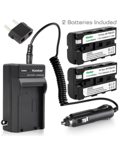Kastar Battery (X2) & Travel Charger Kit for Sony NP-F570 NP-F550 NP-F330 and CCD-RV100 RV200 SC5 SC9 SC55 TR1 TR215 TR516 TR716 TR818 TR910 TR917 TR940 & LED Video Light or Moniter Backup Battery