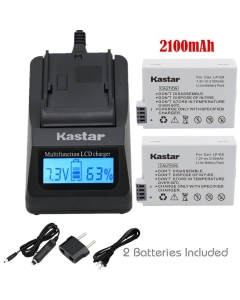 Kastar Ultra Fast Charger(3X faster) Kit and Battery (2-Pack) for Canon LP-E8, LC-E8E work with Canon EOS 550D, EOS 600D, EOS 650D, EOS 700D, EOS Rebel T2i, EOS Rebel T3i, EOS Rebel T4i, EOS Rebel T5i Cameras and BG-E8 Grip