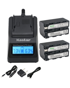 Kastar Ultra Fast Charger Kit and Battery (2-Pack) for Sony NP-F770 NP-F750 and CCD-RV100 CCD-RV200 CCD-SC9 CCD-TR1 CCD-TR940 CCD-TR917 Camera CN-126 CN-160 CN-216 CN-304 YN 300 VL600 LED Video Light