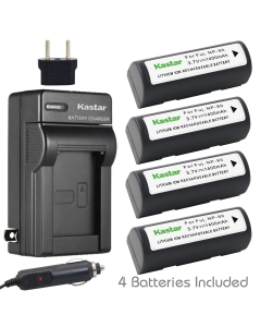 Kastar Battery (4-Pack) and Charger Kit for Fujifilm NP-80 and Finepix 1700z 2700 2900z 4800/4900/6800/6900 Zoom MX-1700/2700/2900/2900z/4800/4900 MX-6800 MX-6900 Kodak DC4800 Kyocer Microelite 3300