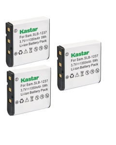 Kastar SLB1237 Battery (3-Pack) for Samsung SLB-1237 and Digimax L55 Digimax L55W Digimax L85 Epson L500V Cameras