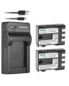Kastar Battery (X2) & Slim USB Charger for Canon NB-2L, NB-2LH, NB2L, NB2LH and G9, Rebel XTi, G7, Rebel XT, HV-20, ZR-850, S30, HV-40, S330, S50, HV-10, ZR100, ZR-830, ZR-700 Digital Cameras