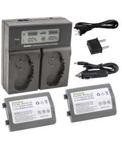 Kastar LCD Dual Smart Fast Charger & Battery (2 Pack) for Nik EN-EL18, EN-EL18a, ENEL18, ENEL18a, MH-26, MH-26a, MH26 and Nik D4, D4S, D5 Digital SLR Camera, Nik MB-D12, D800, D800E Battery Grip