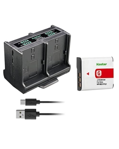 Kastar 1-Pack Battery and Quadruple Charger Compatible with Sony NP-BG1, NP-FG1, G Type Battery, Sony BC-CSG, BC-CSGD, BC-CSGE Charger, Sony DSC-W230, DSC-W270, DSC-W275, DSC-W290, DSC-W300 Camera