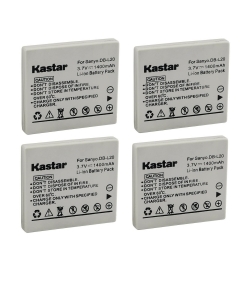 Kastar DB-L20 Battery 4-Pack Replacement for Sanyo Xacti VPC-E1, Xacti VPC-E2, Xacti VPC-E6 VPC-E6X VPC-E6U, Xacti VPC-E7, Xacti VPC-E60 VPC-E60EX, Xacti VPC-J4 VPC-J4EX, Xacti VPC-S7 Camera