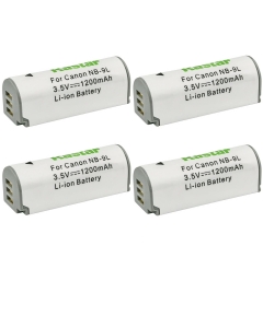 Kastar 4-Pack NB-9L Battery 3.5V 1200mAh Replacement for Canon NB-9L NB9L, NB-9LH NB9LH Battery, Canon CB-2LB, CB-2LBE Charger, Canon IXUS 1000 HS, IXY 50S Camera