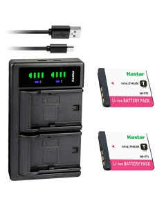 Kastar 2-Pack Battery and LTD2 USB Charger Replacement for Sony Cyber-Shot DSC-L1, Cyber-Shot DSC-L1/B, Cyber-Shot DSC-L1/L, Cyber-Shot DSC-L1/LJ, Cyber-Shot DSC-L1/R, Cyber-Shot DSC-L1/S Cameras