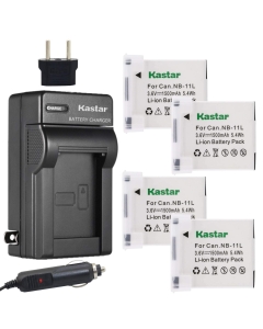 Kastar NB-11L Battery 4X and Charger for Canon IXUS 185 IXUS 190 IXUS 240 HS IXUS 265 HS IXUS 285 HS and Canon A2300 A2400 is A2500 A2600 A3400 is A3500 is A4000 is A4050 is, SX400 is SX410 is SX420