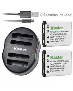 Kastar Battery (X2) & Dual USB Charger for Nik EN-EL10 MH-63 and Nik Coolpix S60, S80, S200, S210, S220, S230, S500, S510, S520, S570, S600, S700, S3000, S4000, S5100 + More Camera