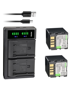 Kastar 2-Pack Battery and LTD2 USB Charger Replacement for JVC GZ-MG21 GZ-MG21AA GZ-MG21AC GZ-MG21AH GZ-MG21E GZ-MG21EK GZ-MG21EX GZ-MG21EY GZ-MG21ZEZ GZ-MG21U GZ-MG21US GZ-MG22 GZ-MG22AG