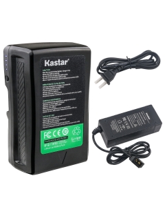 Kastar D Type Charger and BP-GL178PRO Replacement V-Mount V-Lock Battery Brick, 14.8V 12000mAh 178Wh, High Current and Strong Power for Light Storm LS C120t LED Light