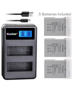 Kastar Battery 3 Pack and LCD Dual Charger for Nikon EN-EL14a EN-EL14 MH-24, Nikon Coolpix P7000 Coolpix P7100 Coolpix P7700 Coolpix P7800 Nikon D3100 D3200 D3300 D3400 D5100 D5300 D5500 D5600 Df DSLR