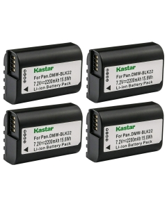 Kastar 4-Pack Battery Replacement for Panasonic DMW-BLK22 DMWBLK22 Lithium-Ion Battery, Panasonic DMW-BTC15 DMWBTC15 Battery Charger, Panasonic Lumix DC-S5 DCS5 DC-S5KK Mirrorless Digital Camera