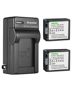 Kastar 2-Pack Battery and AC Wall Charger Replacement for Panasonic DMW-BLB13, DMW-BLB13E, DMW-BLB13GK, DMW-BLB13PP Battery, DE-A49, DE-A49A, DE-A49B, DE-A49C Charger, Lumix DMC-GF1EG DMC-GF1GH Camera