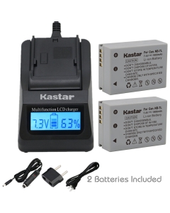 Kastar Ultra Fast Charger(3X faster) Kit and Battery (2-Pack) for Canon NB-7L, CB-2LZE work with Canon PowerShot G10, PowerShot G11, PowerShot G12, PowerShot SX30 IS Digital Cameras [Over 3x faster than a normal charger with portable USB charge function]