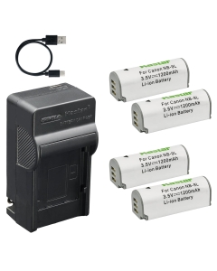 Kastar 4-Pack Battery and AC & USB-C Charger Compatible with NB-9L NB-9LH Camera for Canon PowerShot N N2 ELPH 510 520 530 HS SD4500 is IXUS 1000 HS IXY 50S Digital Camera