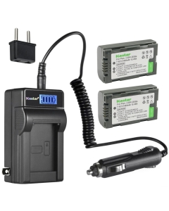 Kastar 2-Pack CGA-D08 Battery and LCD AC Charger Compatible with Panasonic CGA-D08, CGA-D08A/1B, CGA-D08R, CGA-D08S, CGA-D08SE/1B, Panasonic VDR-M10, VDR-M20, AJ-PCS060G(Portable Hard Disk)