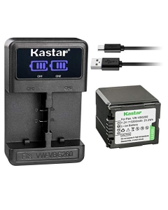 Kastar 1 Pack Battery and LCD Dual USB Charger Compatible with Panasonic HDC-TMT750GK, NV-GS90, NV-GS98GK, NV-GS320, NV-GS330, NV-GS500, PV-GS320, PV-GS500, PV-GS80, PV-GS83, PV-GS85, PV-GS90, SDR-H79