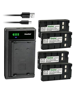 Kastar 4-Pack Battery and Smart USB Charger Replacement for Panasonic NV-SX30EG NV-SX50EG NV-V10E NV-VJ57 NV-VJ66 NV-VJ77 NV-VJ78 NV-VJ98, Panasonic HHR-V20A/1B HHR-V214A/K HHR-V40A/1B BP-17 BP-18