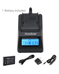 Kastar Fast Charger and Battery for Samsung SLB-1137, Fujifilm NP-60, Kodak KLIC-5000, Olympus Li-20B