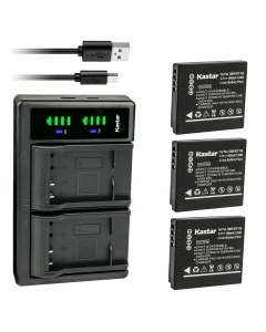 Kastar 3-Pack Battery and LTD2 USB Charger Replacement for Panasonic DMW-BCF10 DMW-BCF10E DMW-BCF10PP, CGA-S009 CGA-S009E CGA-S/106B Battery, Panasonic DE-A59 DE-A59B, DE-A60 Charger