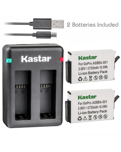 Kastar Battery 2 Pack and Dual USB Charger for GoPro ASBBA-001 Battery and Gopro Fusion 360-Degree Action Camera
