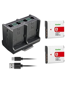 Kastar 2-Pack Battery and Quadruple Charger Compatible with Sony NP-BG1, NP-FG1, G Type Battery, Sony BC-CSG, BC-CSGD, BC-CSGE Charger, Sony DSC-W230, DSC-W270, DSC-W275, DSC-W290, DSC-W300 Camera