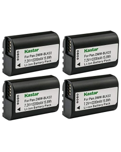 Kastar 4-Pack DMW-BLK22 Battery Replacement for Panasonic Lumix GH5 II Mirrorless Digital Camera, Lumix GH6 Mirrorless Digital Camera, Lumix S5 II Mirrorless Camera, Lumix S5 IIX Mirrorless Camera