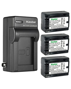 Kastar 3-Pack Battery and AC Wall Charger Replacement for Panasonic HC-W850, HC-W850EB, HC-W850M, HC-W850GK, HC-W850MGK, HC-W850K, HC-W870M, HC-WX970M, HC-WX970GK, HC-WX970MGKK, HC-V785K Camera