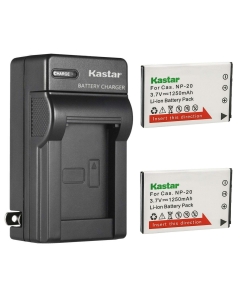 Kastar 2-Pack Battery and AC Wall Charger Replacement for Casio NP-20 NP20 CNP-20 CNP20 Battery, BC-11L BC-31L Charger, Casio Exilim EX-Z6, Exilim EX-Z7, Exilim EX-Z8, Exilim EX-Z60, Exilim EX-Z65