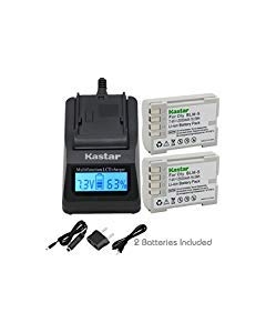 Kastar Ultra Fast Charger(3X faster) Kit and Battery (2-Pack) for Olympus BLM-5, PS-BLM5 work with Olympus C-8080 C-7070 C-5060 E1 E3 E5 E300 E330 E500 E510 E520 Digital Cameras [Over 3x faster than a normal charger with portable USB charge function]