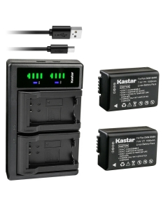 Kastar 2-Pack Battery and LTD2 USB Charger Compatible with Leica BP-DC9 BP-DC9-E BP-DC9-U Battery, Leica BC-DC9 BC-DC9-E BC-DC9-U Charger, Leica V-Lux 2, Leica V-Lux 3 Camera