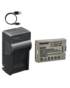 Kastar 1-Pack Battery and AC & USB-C Charger, Compatible with Canon BP-110 BP110 CG-110 for VIXIA HF R20 R21 R26 R27 R28 R200 R205 R206 Cameras