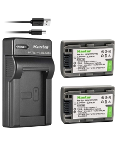 Kastar Battery (X2) & Slim USB Charger for Sony NP-FP51 NP-FP50 and DCR-30 DVD103 DVD105 DVD203 DVD205 DVD305 DVD92 HC20 HC21 HC26 HC32 HC36 HC40 HC42 HC46 HC65 HC85 HC96 SR40 SR60 SR80 SR100 TRV460E