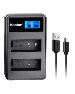 Kastar USB LCD Dual Charger for Panasonic DMW-BLE9 DMW-BLE9E DMW-BLE9PP DMW-BLG10 DMW-BLG10E DE-A98 DE-A99B Leica BP-DC15 and Panasonic Lumix DMC-GF3 Lumix DMC-GF5 Lumix DMC-GF6 Lumix DMC-GX7