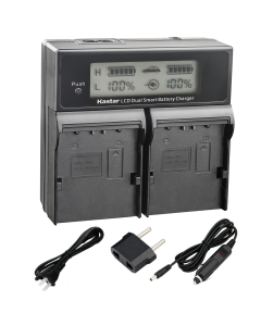Kastar LCD Dual Smart Fast Charger Kit for JVC SSL-JVC50 and JVC GY-HMQ10, GY-LS300, GY-HM200, GY-HM600, GY-HM600E, GY-HM600EC, GY-HM650 Camcorders