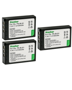 Kastar BLS1 Battery 3-Pack Replacement for Olympus BLS-1 PS-BLS1 Battery, BCS-1 PS-BCS1 Charger, E-400, E-410, E-420, E-450, E-600, E-620, E-P1, E-P2, E-P3, E-PL1, E-PL1s, E-PL3, E-PM1 Camera