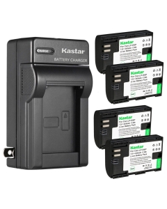 Kastar 4-Pack LP-E6P Battery and AC Wall Charger Replacement for Canon LP-E6 LP-E6NH LP-E6P Rechargeable High-amperage Lithium-ion Battery, LC-E6 LC-E6E Charger, Canon EOS R5 Mark II Mirrorless Camera