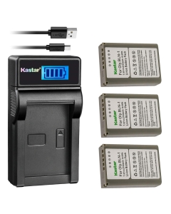 Kastar 3-Pack Battery & LCD USB Charger for Olympus BLN-1, BCN-1, OM-D E-M1, E-M5, E-M5 Mark II, PEN E-P5, PEN-F Cameras (8.4V, 600mA)