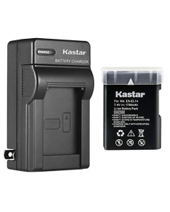 Kastar 1-Pack EN-EL14 Battery and AC Wall Charger Replacement for Nikon Coolpix P7700 Camera, Coolpix P7800 Camera, D3100 DSLR Camera, D3200 DSLR Camera, D3300 DSLR Camera, D3400 DSLR Camera