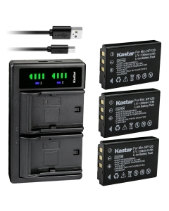 Kastar 3-Pack Q120 Battery and LTD2 USB Charger for Zoom Q8, Q8N Recorder and Bridge Camera