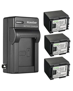 Kastar 3-Pack Battery and AC Wall Charger Replacement for Canon VIXIA HF M41 HFM41, VIXIA HF M46 HFM46, VIXIA HF M400 HFM400, VIXIA HF M406 HFM406, VIXIA HF S10 HFS10, VIXIA HF S11 HFS11 Camera