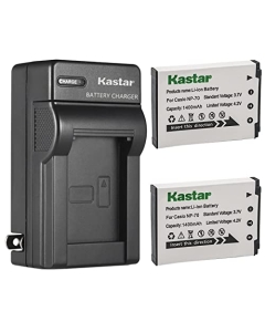 Kastar 2-Pack Battery and AC Wall Charger Replacement for Casio NP-70 NP70, CNP-70 Battery, Casio BC-70L Charger, Casio Exilim Zoom EX-Z250PK, Exilim Zoom EX-Z250RD, Exilim Zoom EX-Z150 EX-Z155 Camera