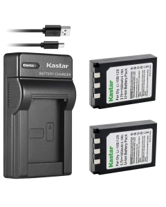 Kastar Battery (X2) & Slim USB Charger for Olympus LI-10B, LI-12B and Olympus Stylus 300, 400, 500, 600, 800, C-50, 60, 70, 470, 760, 770, 5000, Camedia Series, Sanyo Xacti Series Camera