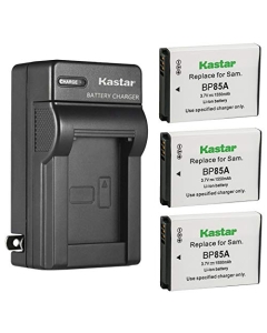 Kastar 3-Pack Battery and AC Wall Charger Replacement for Samsung EA-BP85A, EA-BP85A /E, BP-85A BP85A Battery, Samsung SBC-85A Charger, Samsung EC-WB210ZBPRUS, PL210, SH100, ST200, ST200F, WB210