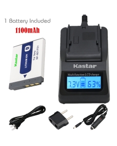 Kastar Fast Charger and Battery (1-Pack) for Sony NP-BD1, NP-FD1, BC-CSD and Cyber-Shot DSC-G3, DSC-T2, DSC-T70, DSC-T75, DSC-T77, DSC-T90, DSC-T200, DSC-T300, DSC-T500, DSC-T700, DSC-T900, DSC-TX1